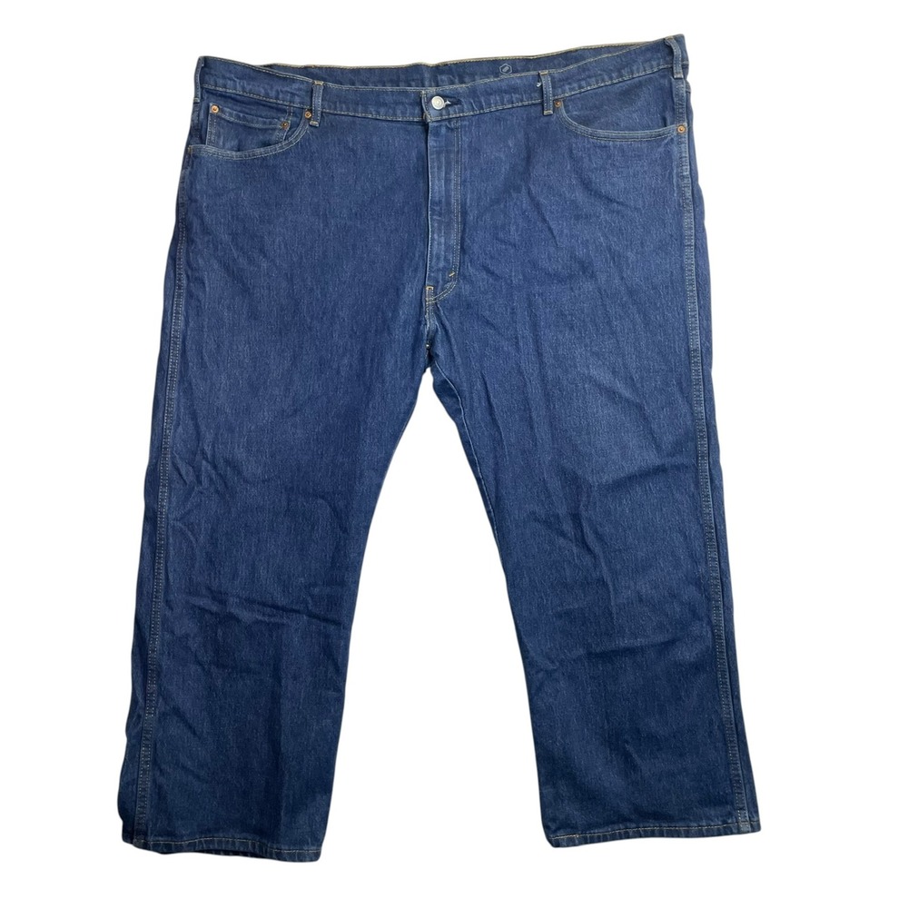 Levis Western Fit Jeans Mens 52x29 Dark Wash Blue Denim Straight Leg A1607-0000
